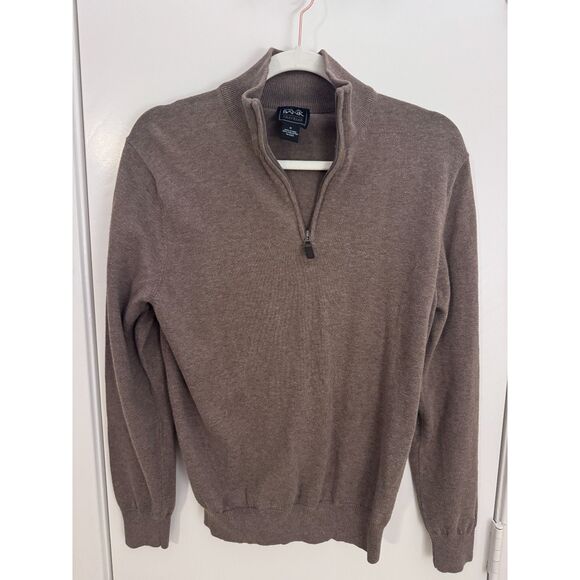 Jos A Bank Traveler 100% Pima Cotton Sweater Bundle Tan and Coffee Brown Size M - Picture 7 of 7